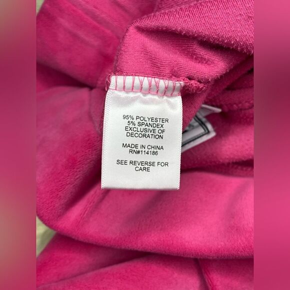 Juicy by Juicy Couture pink velour track pants sz small - Picture 5 of 9